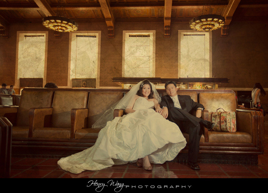 LA Union Station and Pasadena City Hall Engagement Session Photo