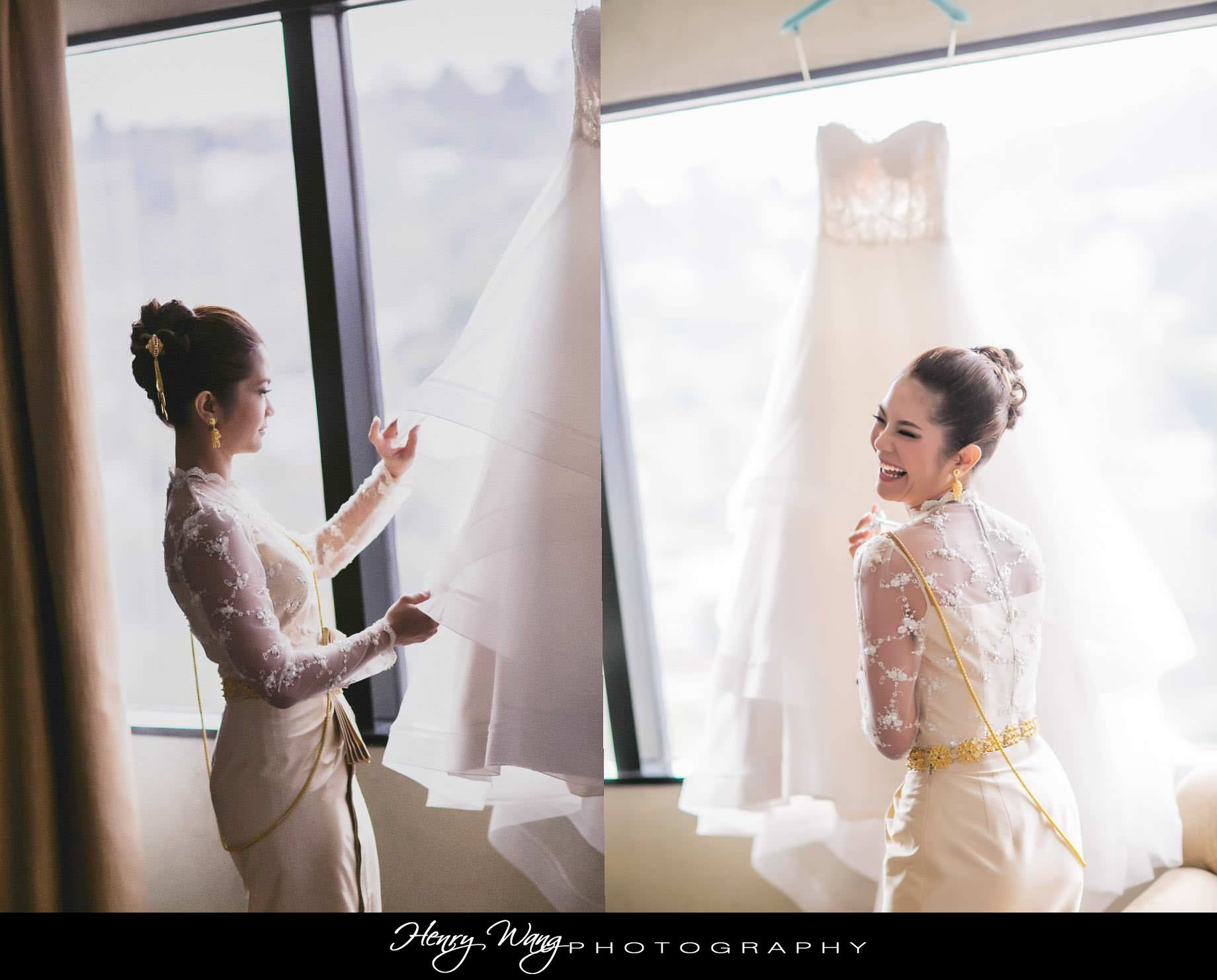 Thai Wedding Water Ceremony Hilton Universal Studios Vintage Wedding Reception Photo