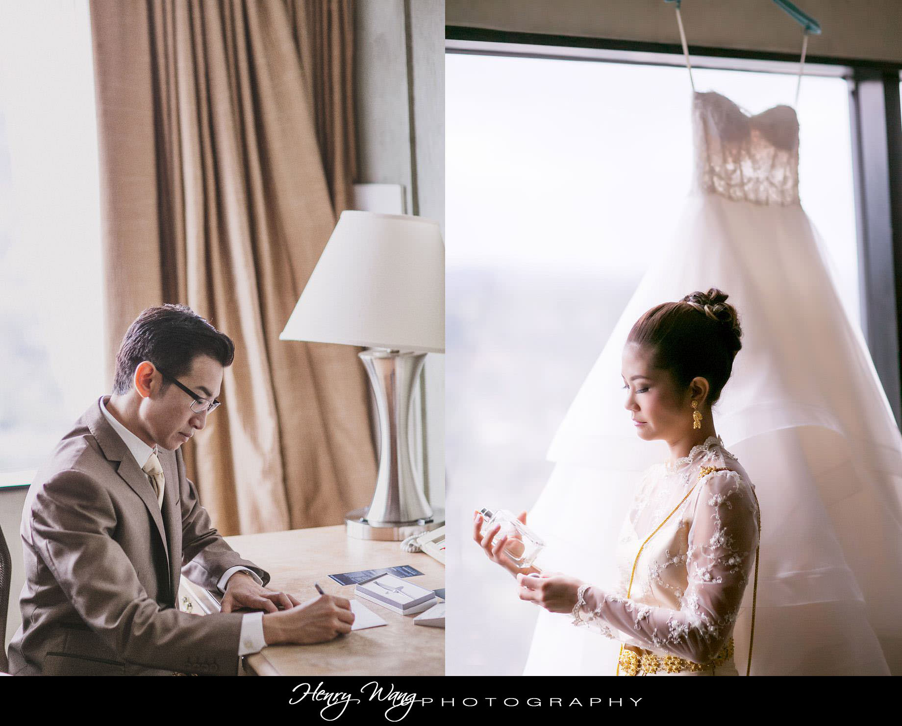 Thai Wedding Water Ceremony Hilton Universal Studios Vintage Wedding Reception Photo
